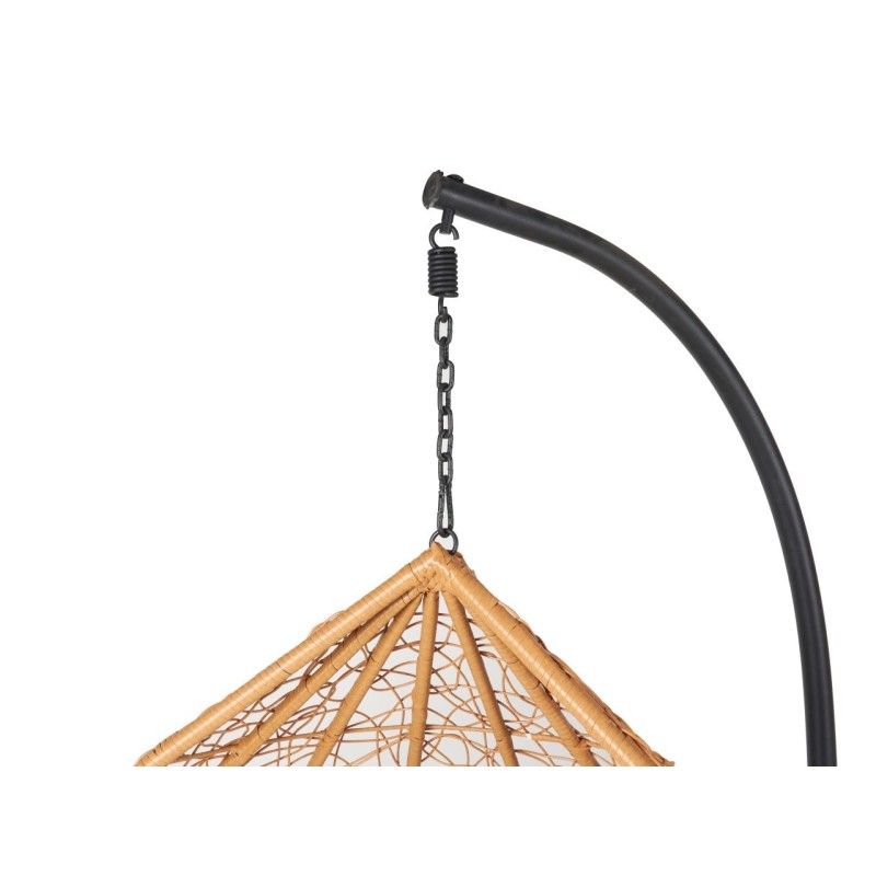 Sillas colgantes de jardín - natural/negro (asiento beige) - conjunto 1+1 Sillas colgantes de jardín - natural/negro (asiento beige) - conjunto 1+1