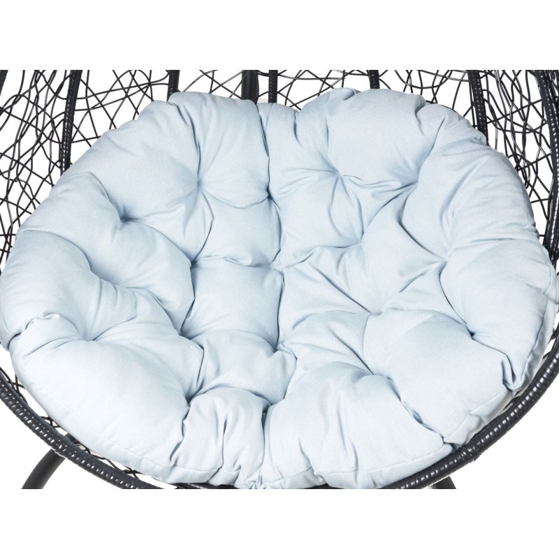 Sillas colgantes de jardín - negro (asiento gris) - conjunto 1+1 Sillas colgantes de jardín - negro (asiento gris) - conjunto 1+1