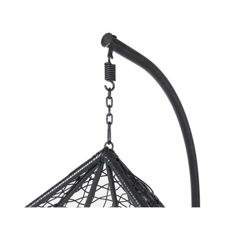 Sillas colgantes de jardín - negro (asiento gris) - conjunto 1+1 Sillas colgantes de jardín - negro (asiento gris) - conjunto 1+1