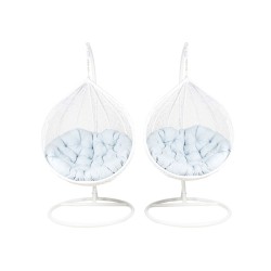 Sillas colgantes de jardín - blanco (asiento gris) - conjunto 1+1 Sillas colgantes de jardín - blanco (asiento gris) - conjunto 1+1