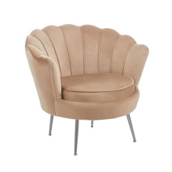 Fotel velvet (cappuccino) /nogi srebrne/