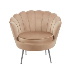 Sillón de terciopelo (cappuccino) / patas plateadas / Sillón de terciopelo (cappuccino) / patas plateadas /