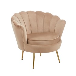 Fotel velvet (cappuccino) /nogi złote/
