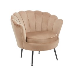 Fotel velvet (cappuccino) /nogi czarne/