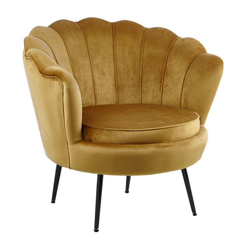 Velvet armchair (curry) /black legs/ Velvet armchair (curry) /black legs/