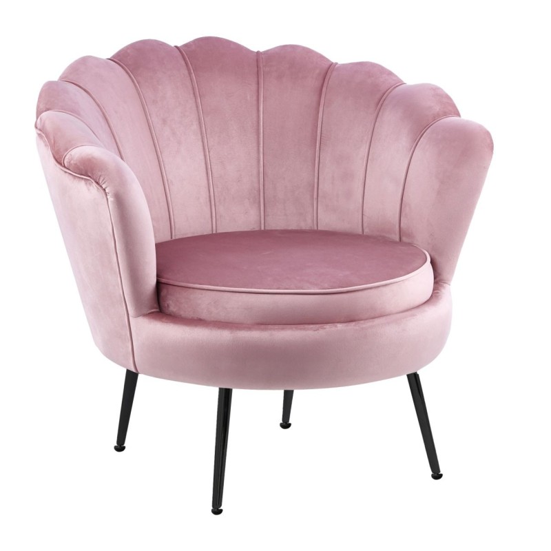 Sillón de terciopelo (rosa) / patas negras / Sillón de terciopelo (rosa) / patas negras /