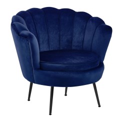 Sillón de terciopelo (azul) /patas negras/