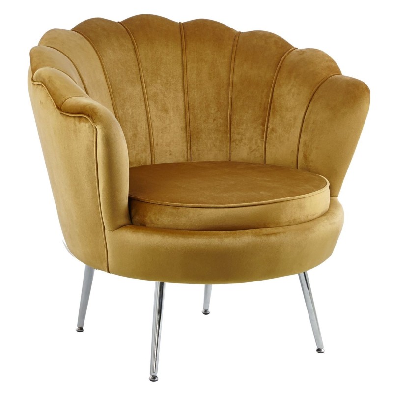 Velvet armchair (curry) /silver legs/ Velvet armchair (curry) /silver legs/