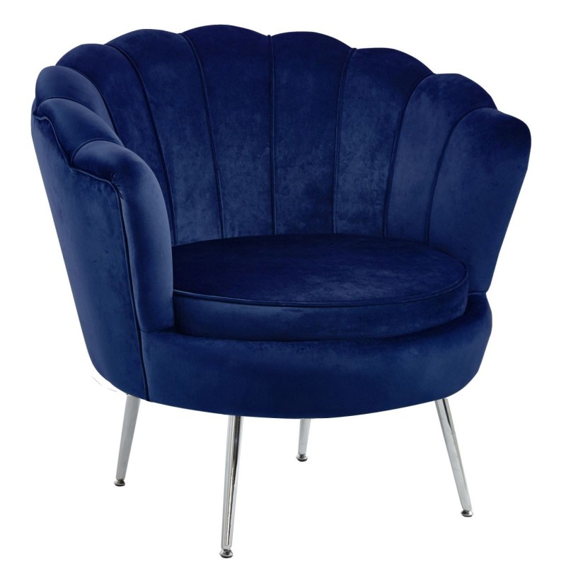 Sillón de terciopelo (azul) / patas plateadas / Sillón de terciopelo (azul) / patas plateadas /