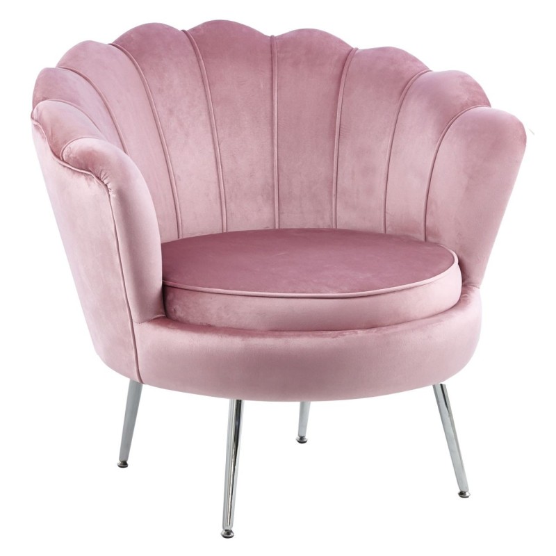 Sillón de terciopelo (rosa) /patas plateadas/ Sillón de terciopelo (rosa) /patas plateadas/