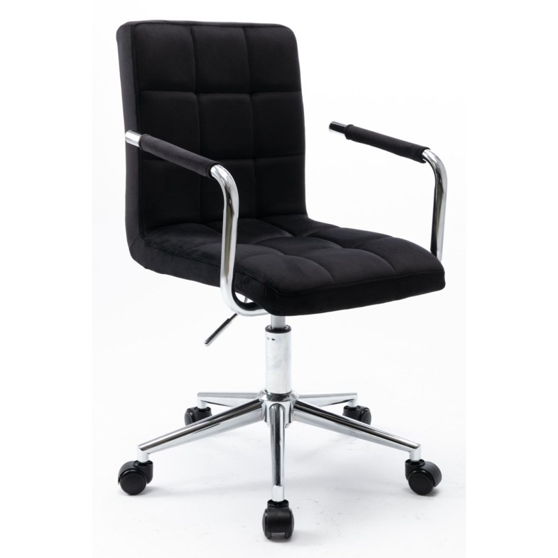 Silla giratoria de terciopelo (negro) Silla giratoria de terciopelo (negro)