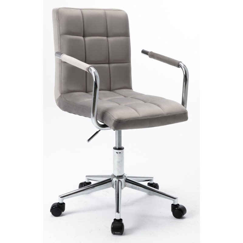 Silla giratoria de terciopelo (gris) Silla giratoria de terciopelo (gris)