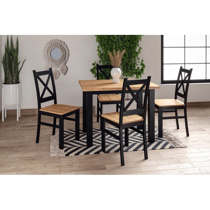 Black chair (seat golden oak craft) Black chair (seat golden oak craft)
