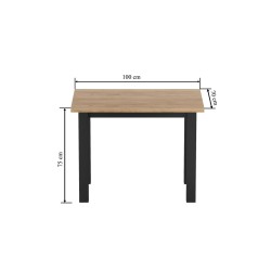 Table (golden oak craft/black) 70x100 Table (golden oak craft/black) 70x100