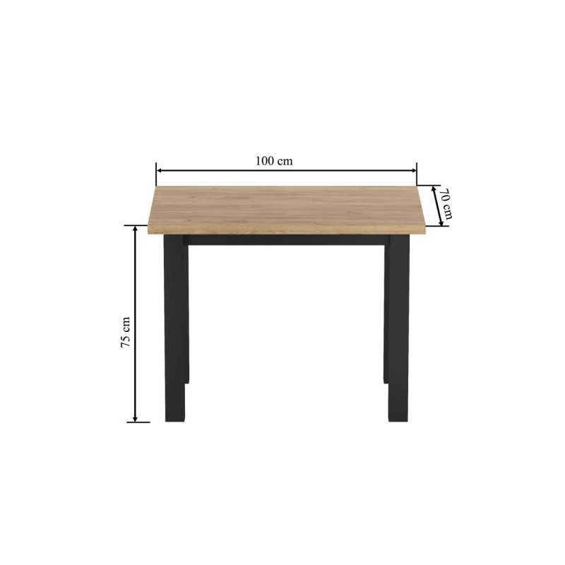 Table (golden oak craft/black) 70x100 Table (golden oak craft/black) 70x100