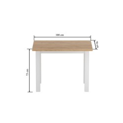 Stół (dąb złoty craft/biały) 70x100 Stół (dąb złoty craft/biały) 70x100