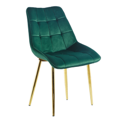 Krzesło velvet (zielone) / złote nogi