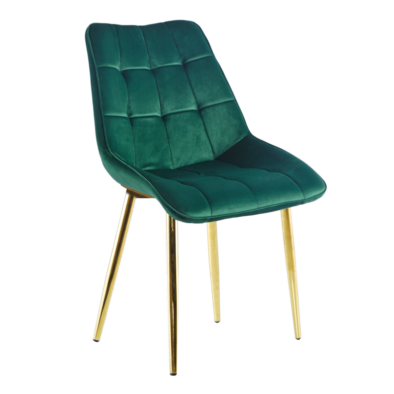 Krzesło velvet (zielone) / złote nogi Krzesło velvet (zielone) / złote nogi