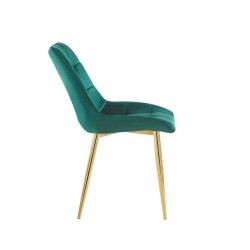 Krzesło velvet (zielone) / złote nogi Krzesło velvet (zielone) / złote nogi
