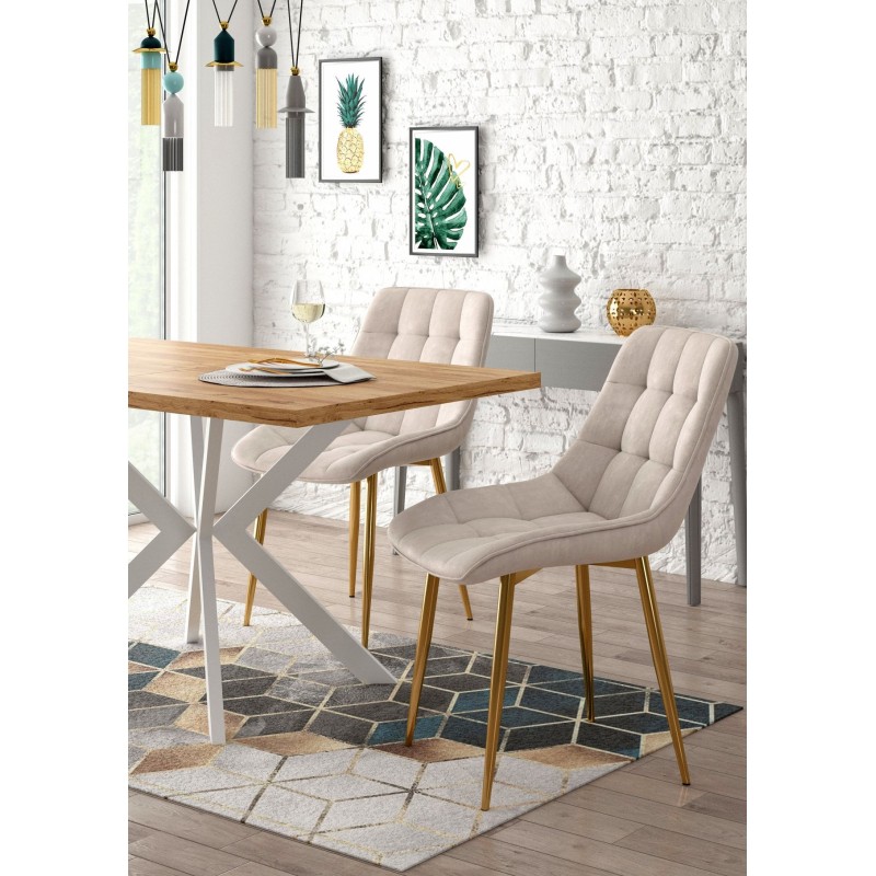 Velvet chair (beige) / gold legs Velvet chair (beige) / gold legs
