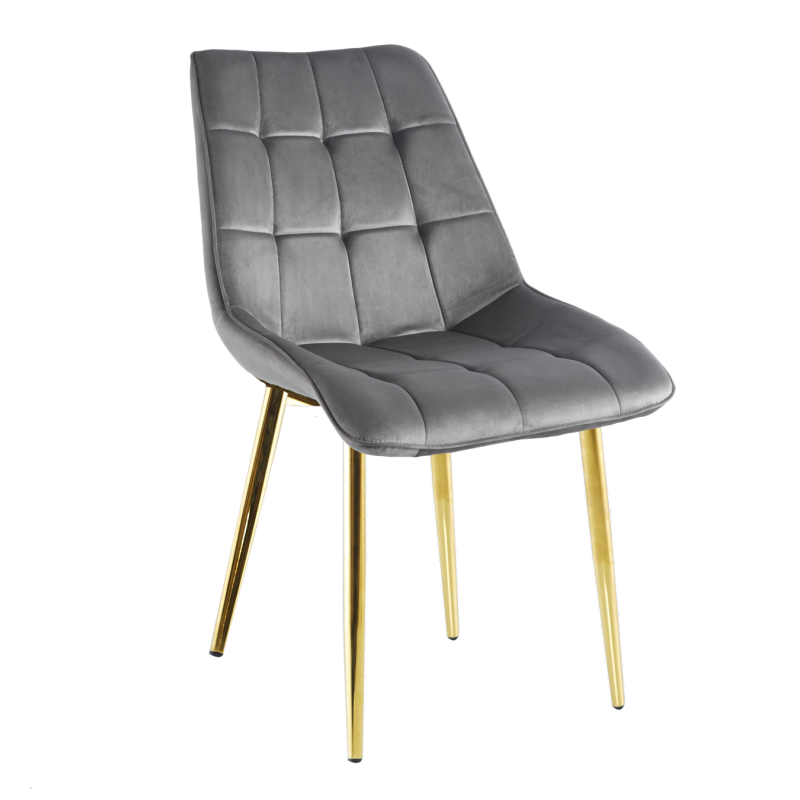 Velvet chair (gray) / gold legs Velvet chair (gray) / gold legs