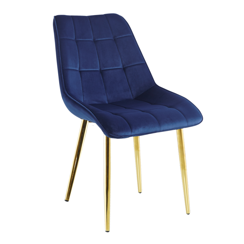 Velvet chair (blue) / gold legs Velvet chair (blue) / gold legs