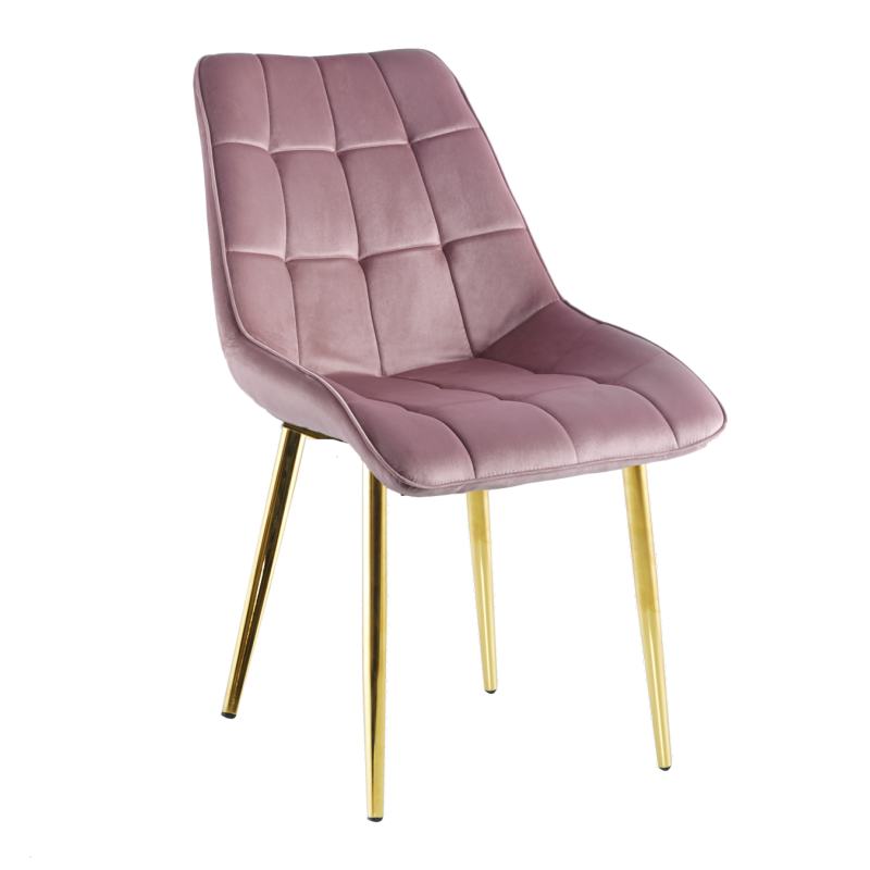 Krzesło velvet (różowe) / złote nogi Krzesło velvet (różowe) / złote nogi