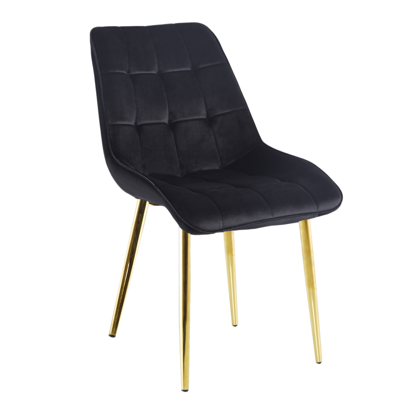 Velvet chair (black) / gold legs Velvet chair (black) / gold legs