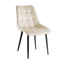 Velvet chair (beige) / black legs