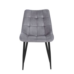 Silla de terciopelo (gris) / patas negras Silla de terciopelo (gris) / patas negras