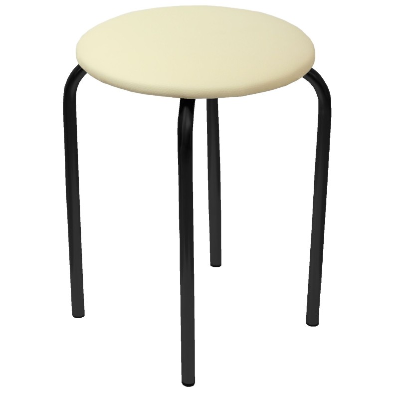 Taboret (eco beż) - czarny stelaż Taboret (eco beż) - czarny stelaż