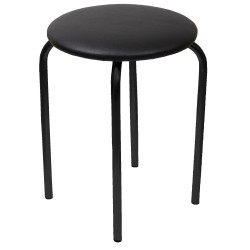 Taboret (eco czarny) - czarny stelaż