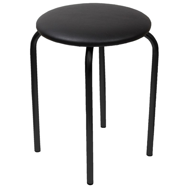 Taboret (eco czarny) - czarny stelaż Taboret (eco czarny) - czarny stelaż