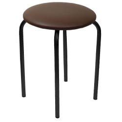 Taboret (eco brąz) - czarny stelaż