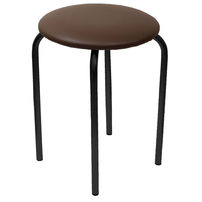 Taboret (eco brąz) - czarny stelaż Taboret (eco brąz) - czarny stelaż