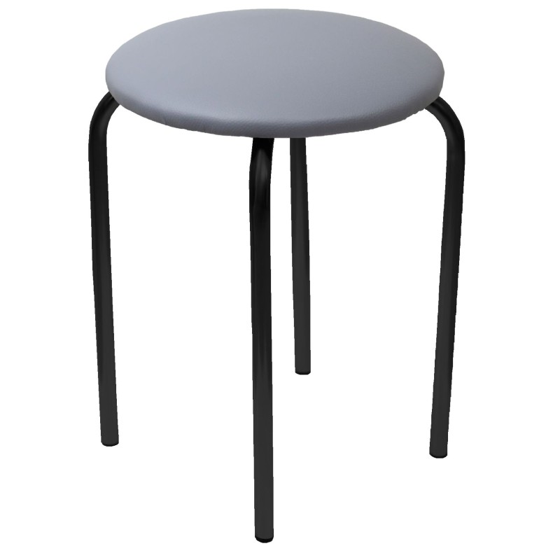 Taboret (eco szary) - czarny stelaż Taboret (eco szary) - czarny stelaż