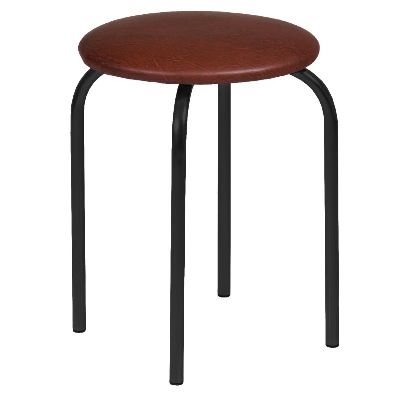 Taboret (ciemny brąz) - czarny stelaż Taboret (ciemny brąz) - czarny stelaż