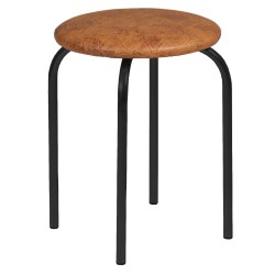 Taboret (orzech) - czarny stelaż