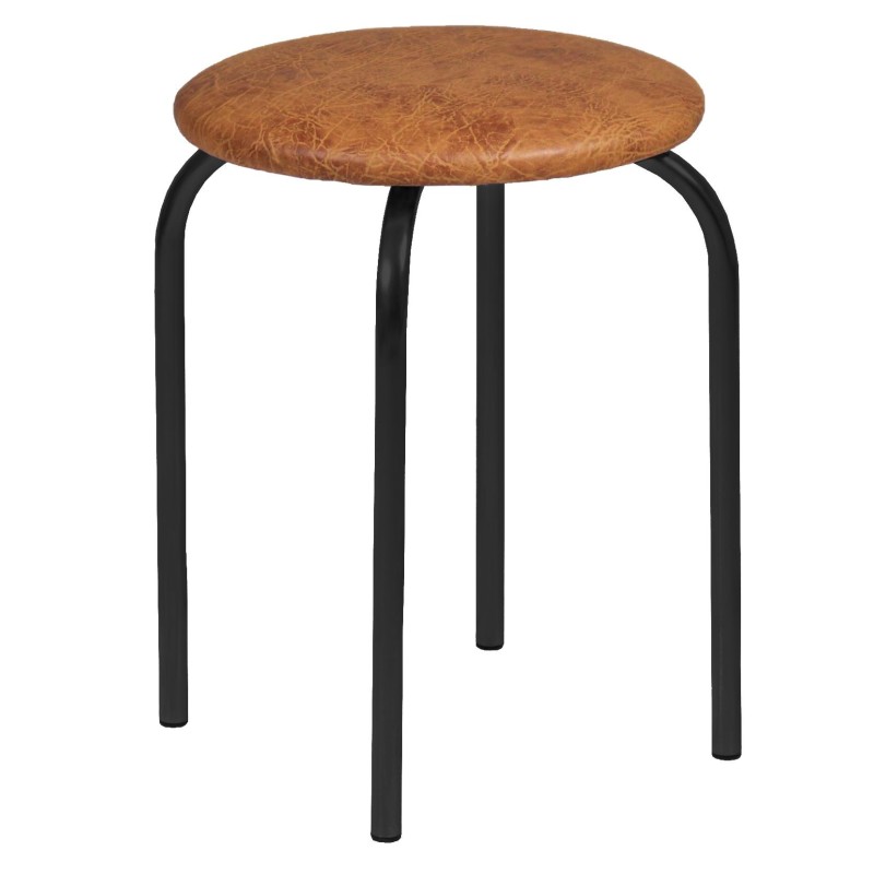 Taboret (orzech) - czarny stelaż Taboret (orzech) - czarny stelaż