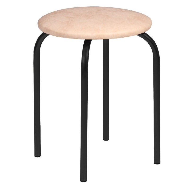 Stool (beige) - black frame Stool (beige) - black frame