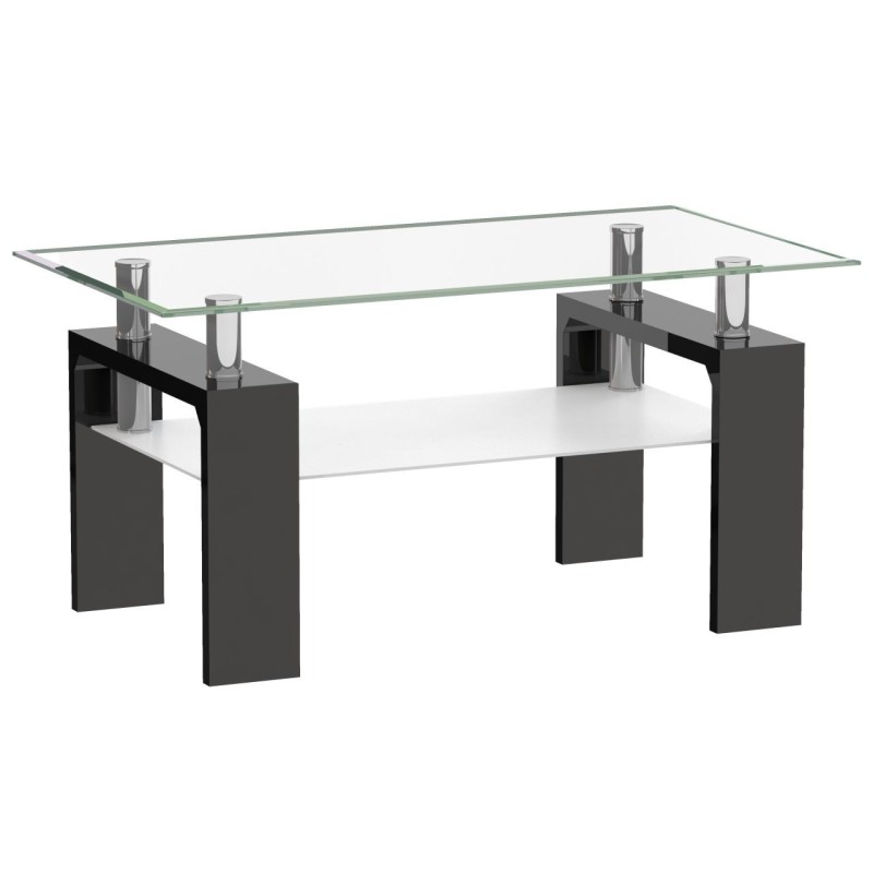 Stolik kawowy (czarny, blat transparent) Stolik kawowy (czarny, blat transparent)
