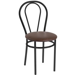 Silla (marrón oscuro) - estructura negra
