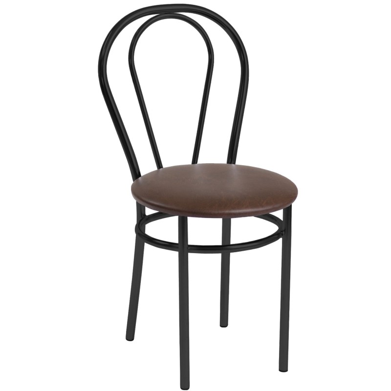 Chair (dark brown) - black frame Chair (dark brown) - black frame