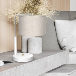 LINO Desk Lamp WHITE / LINEN 1xE27 LINO Desk Lamp WHITE / LINEN 1xE27