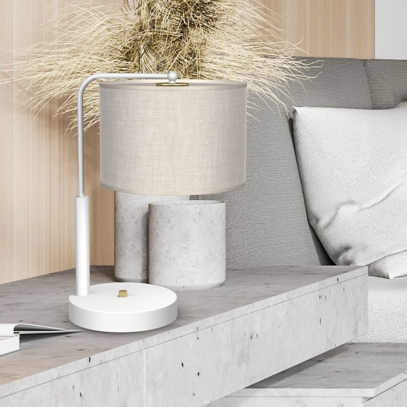 LINO Desk Lamp WHITE / LINEN 1xE27 LINO Desk Lamp WHITE / LINEN 1xE27