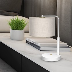 LINO Desk Lamp WHITE / LINEN 1xE27 LINO Desk Lamp WHITE / LINEN 1xE27