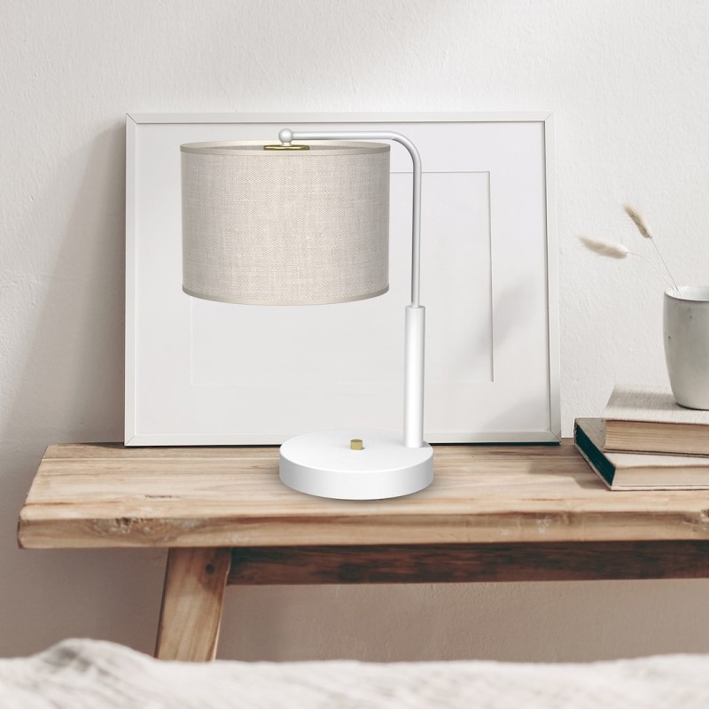 LINO Desk Lamp WHITE / LINEN 1xE27 LINO Desk Lamp WHITE / LINEN 1xE27