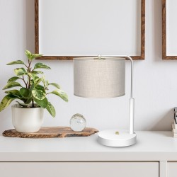 LINO Desk Lamp WHITE / LINEN 1xE27 LINO Desk Lamp WHITE / LINEN 1xE27