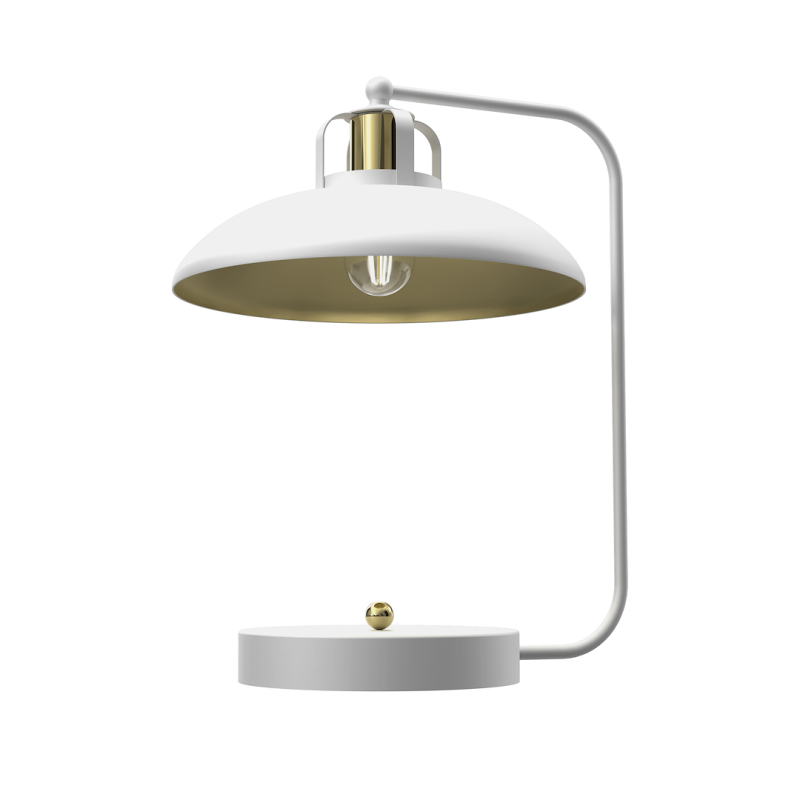 Schreibtischlampe Felix 1xE27 Weiß/Gold