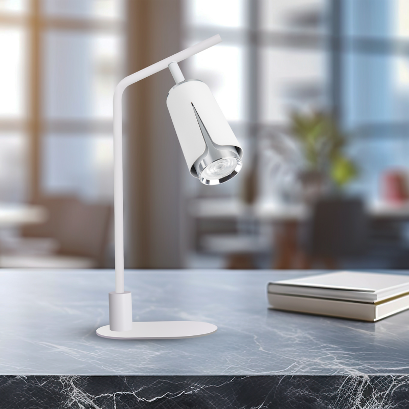 Flower Chrome Desk Lamp 1xGU10 White Flower Chrome Desk Lamp 1xGU10 White